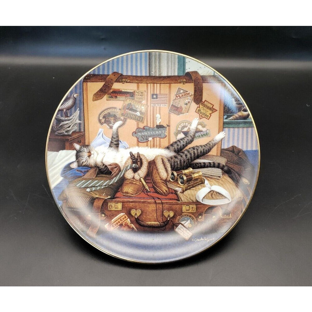 Bradford Exchange Purr-fect Places, Mabel The Stowaway by C Wysocki Plate, 1998